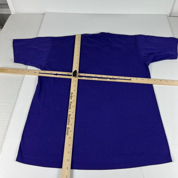 VTG 90s LSU Louisana State Tigers Shirt Adult Fits Medium Purple Faded Tee Tag L - Picture 12 of 15